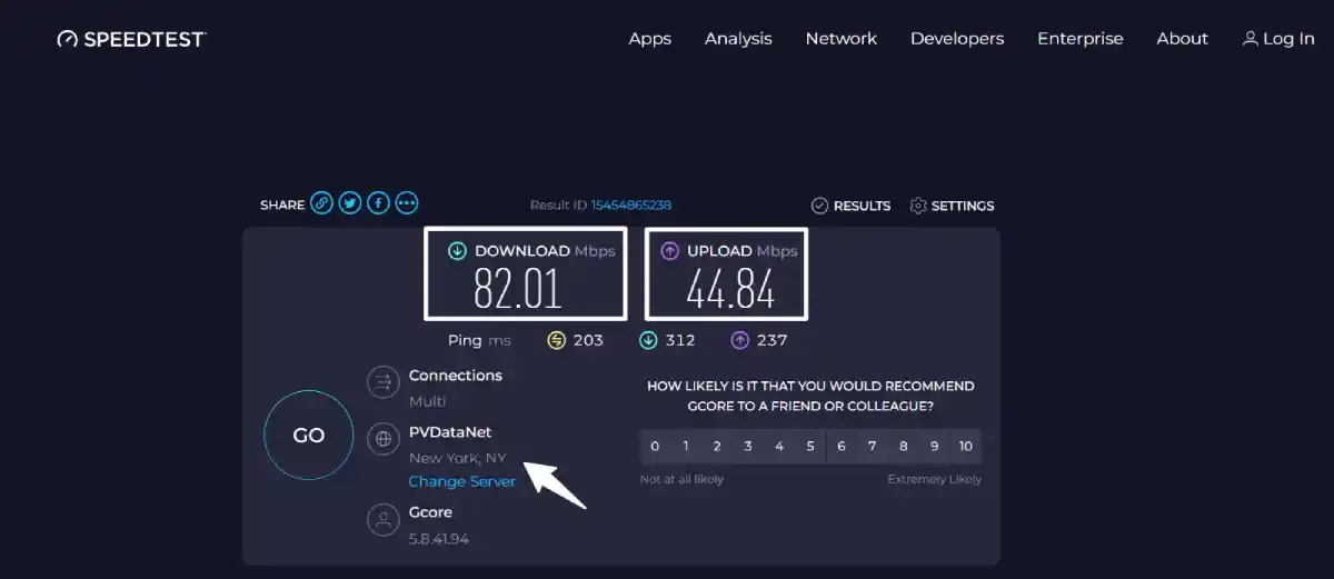 itop us server speed test
