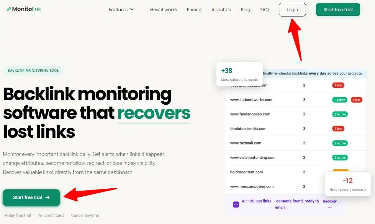 monitolink homepage