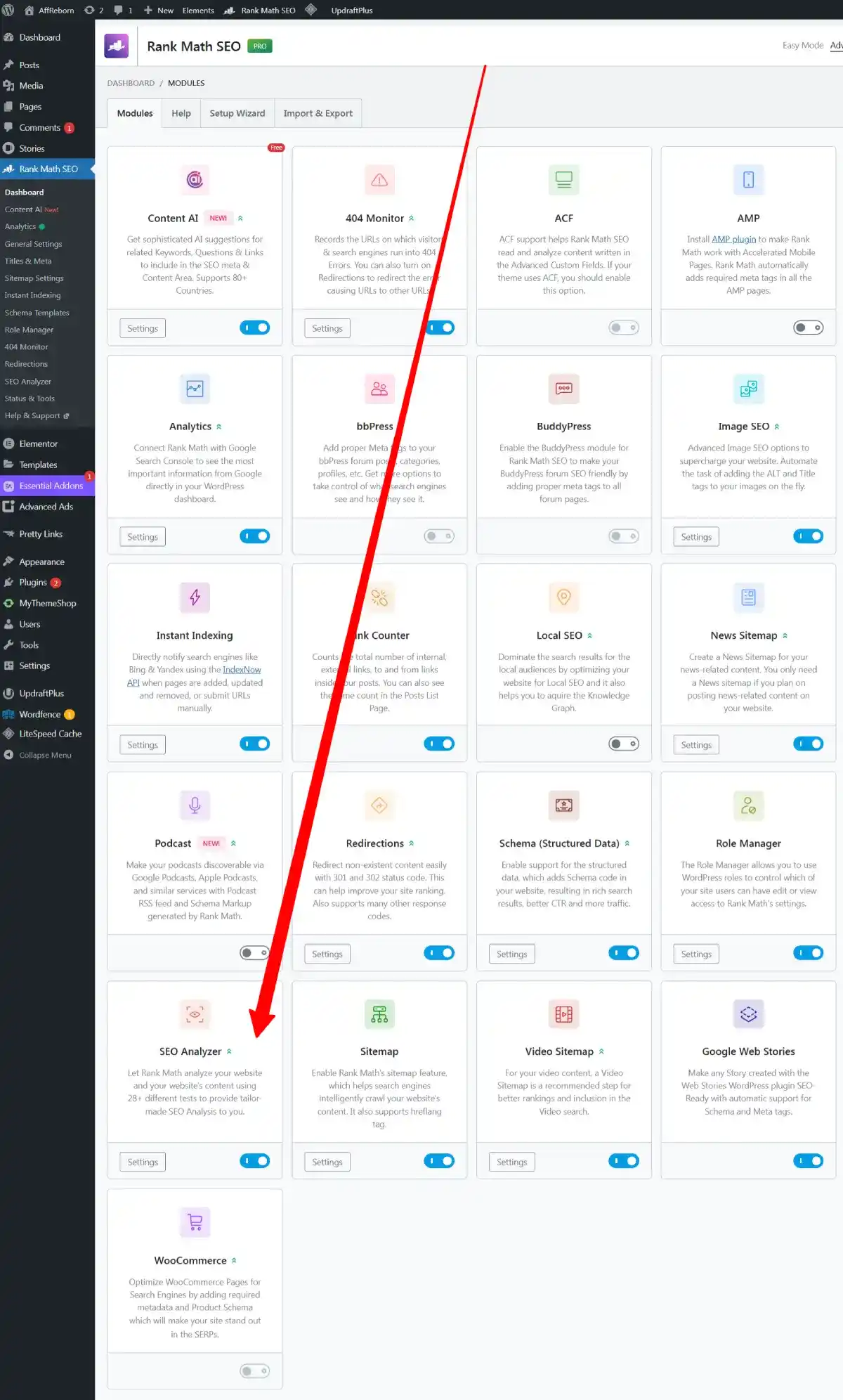enable seo analyzer enable seo analyzer