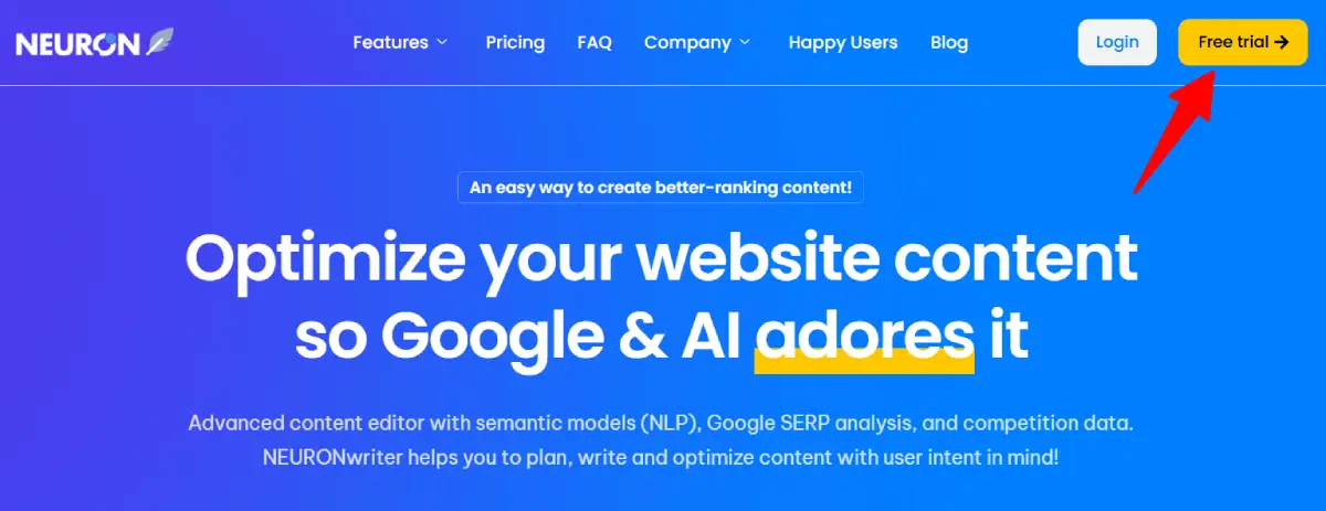 neuronwriter homepage