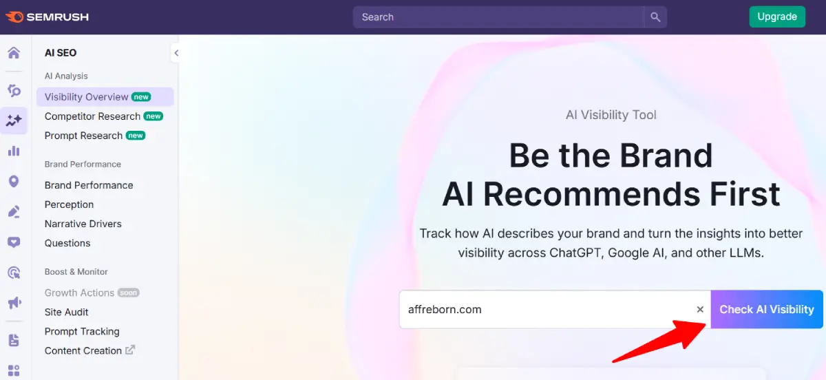 semrush ai seo toolkit dashboard