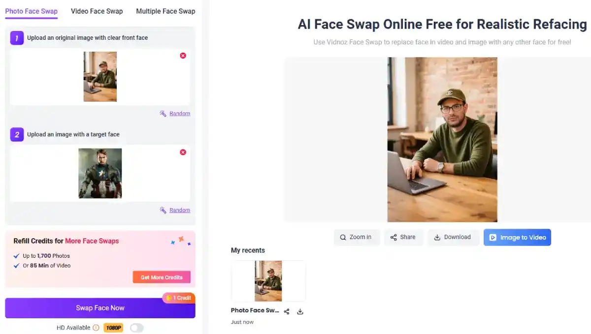 vidnoz ai face swap online free tool tested vidnoz ai face swap online free tool tested