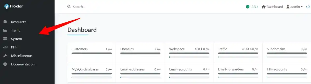 froxlor control panel