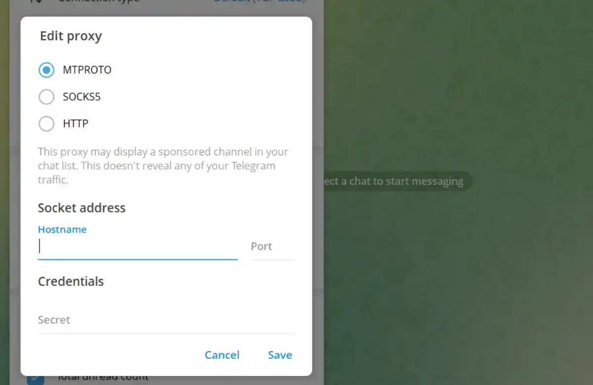 mtproto proxy for telegram settings