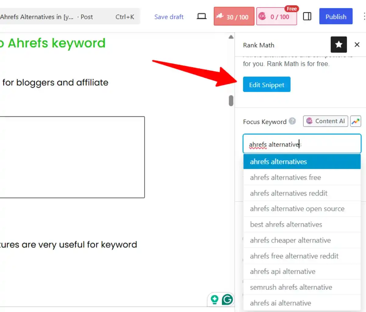 rank math keyword research