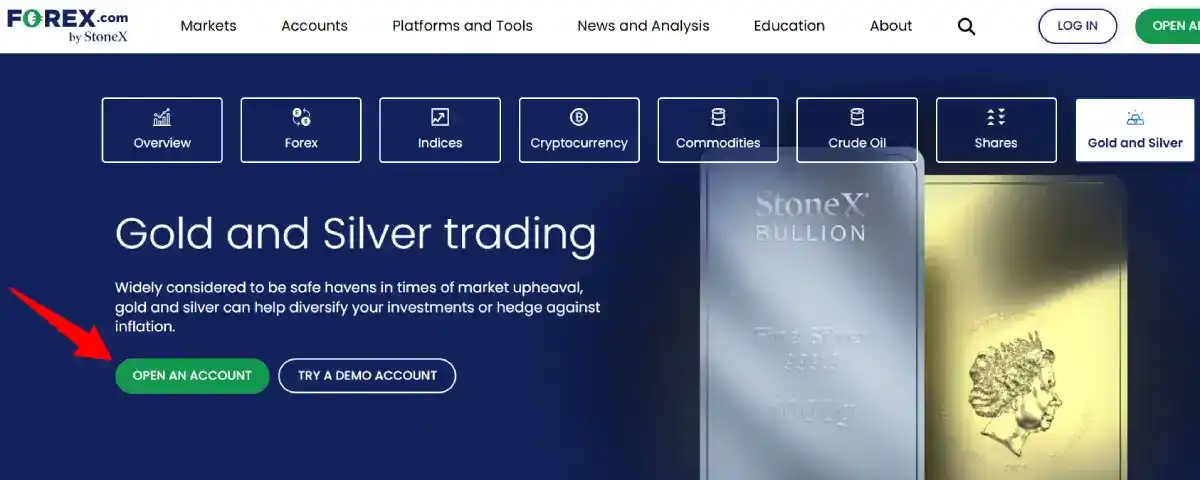 forex.com gold and silver trading